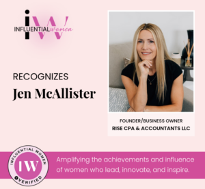 Jen McAllister recognized as an influential woman in accounting — Rise Accounting LLC, Mapleton, Utah